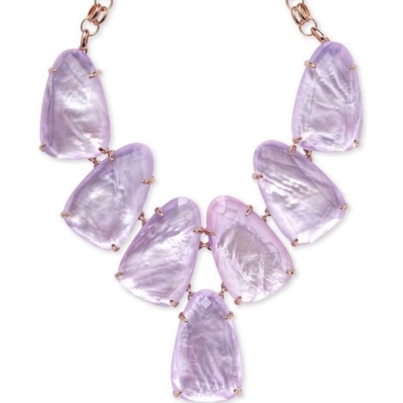 RARE Kendra Scott Lilac Necklace ROSE GOLD. - Picture 3 of 8